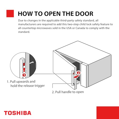 TOSHIBA Small microwave oven with auto menus & LED lighting for apartments
