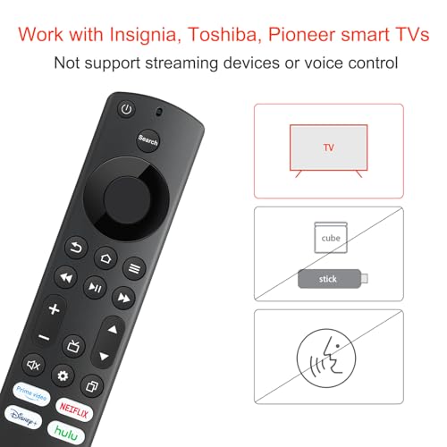 Replacement Remote for Insignia, Toshiba, or Pioneer Smart TVs: 2-Pack for Compatible Fire Smart TV